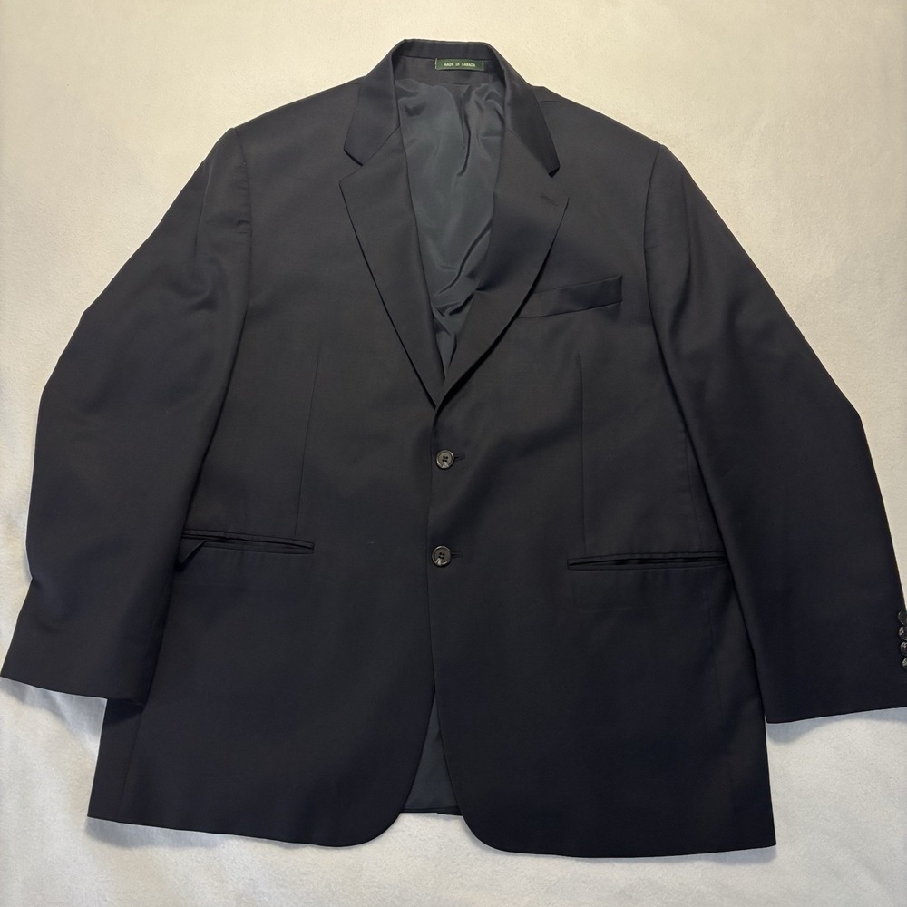 Lauren Ralph Lauren For Macys Blazer 46R Navy 100% Wool Jacket 2 Buttons Canada